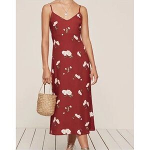 Reformation Opal Floral Red Dress Romantic Size 4
